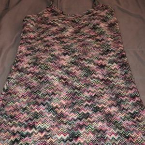 Multi color spaghetti strap tank